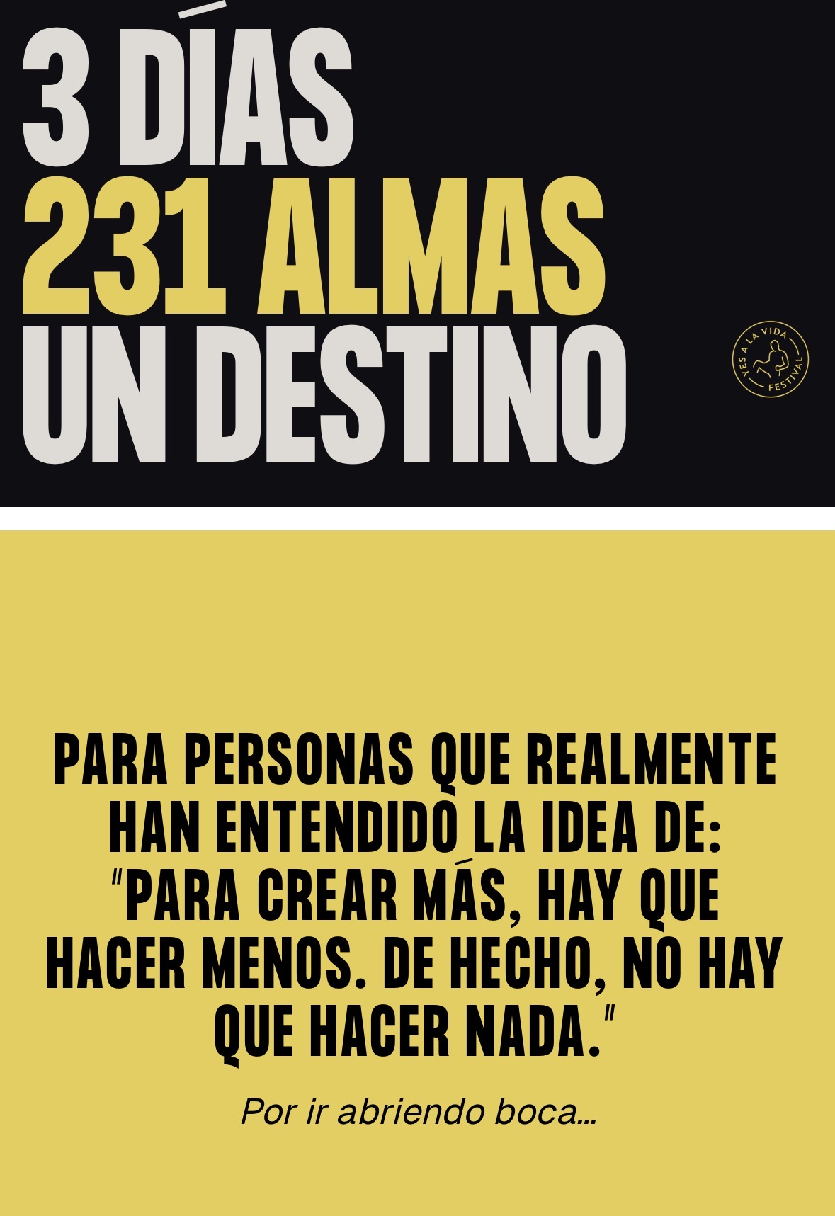 YES A LA VIDA FESTIVAL